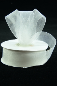 Organza Ribbon , White, 7/8 Inch x 25 Yards (1 Spool) SALE ITEM